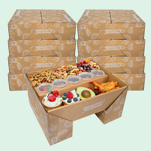 Holidaypac Wholesale paper color flip box party chocolate favorite grazing box catering packaging platter box