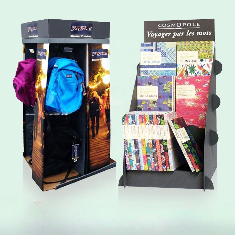 Holidaypac Custom Retail Shop Stationery Counter Display Rack Cardboard Counter Display Ben/notebook/backpack Display