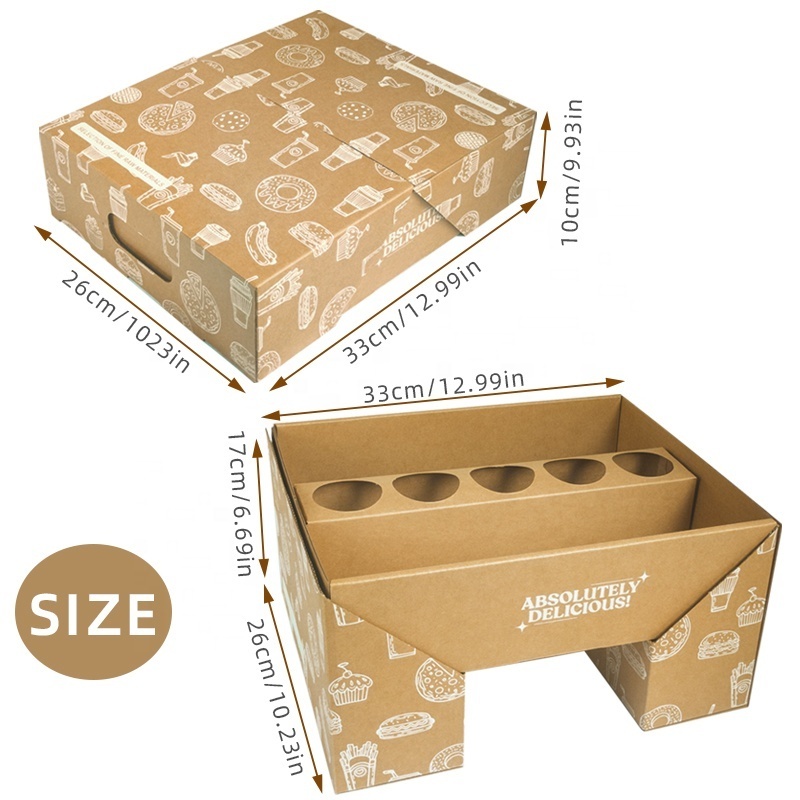 Holidaypac Wholesale paper color flip box party food burger chocolate picnic favorite grazing box catering packaging platter box