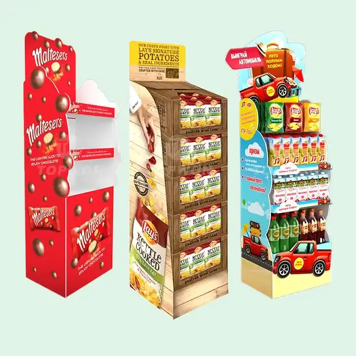 Supermarket Cardboard Chips With Stand For Snack Display Custom Display Stand For Chips,New Design Potato Chip Display Rack