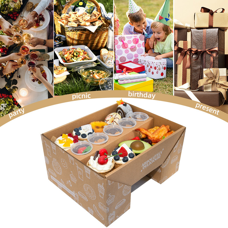 Holidaypac Wholesale paper color flip box party chocolate favorite grazing box catering packaging platter box