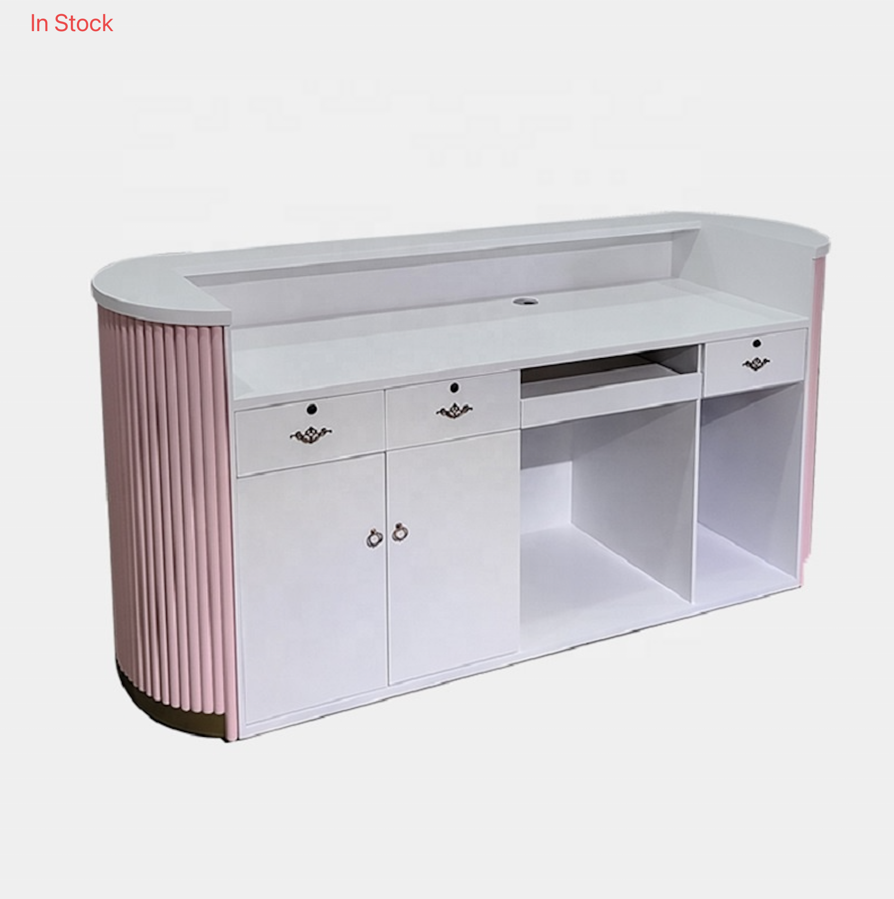 Pink Elegant Hotel Lobby Font Counter Customized Reception Desk Salon Beauty Spa Checkout Counter Office Front Desk