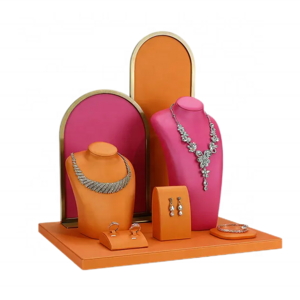 Jewelry Bust Hot Selling Multi-Color PU Leather Material jewelry necklace display bust stand seat bracelet ring display seat