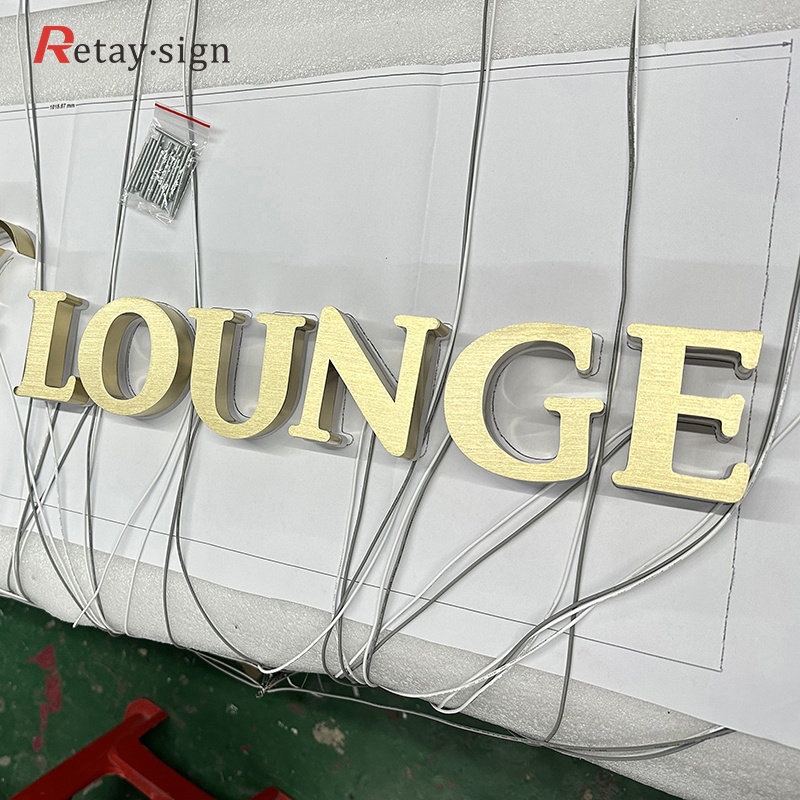 Premium Business Signs 3D Acrylic Logo Custom Metal Letters LED light up Barbershop Sign