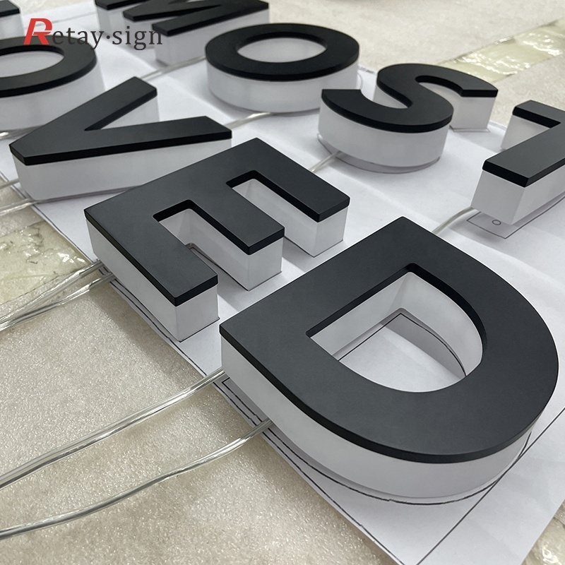 Interior Metal Signage Custom Company Office Wall Decorative Backlit 3d Led Letter Acrylic Sign Board