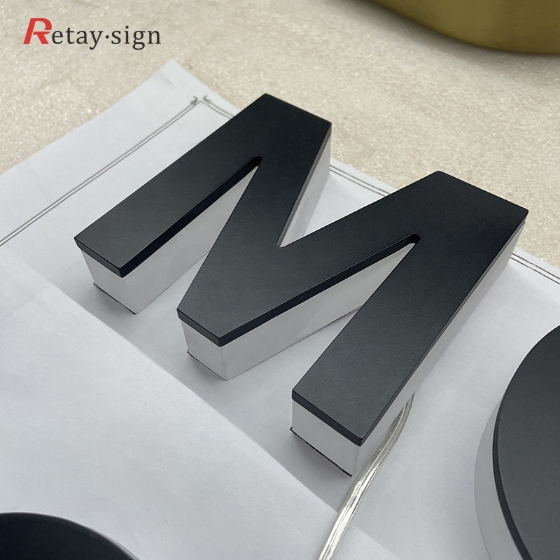 Custom outdoor indoor company 3d led illuminated light backlit letters logo signs for business