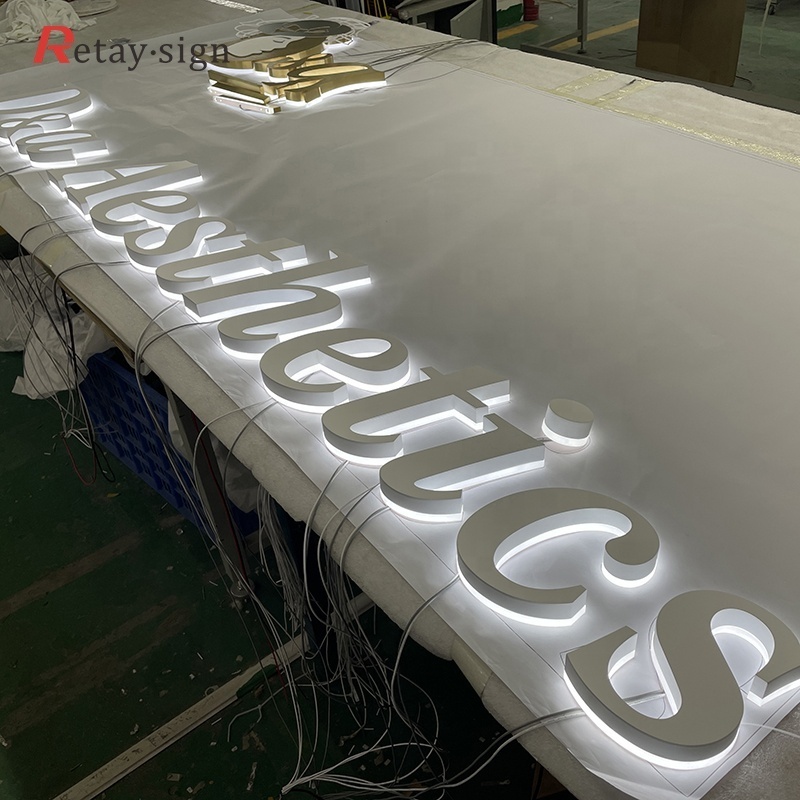 3d signage billboard stainless steel door house numbers channel  backlit letters electronic signs