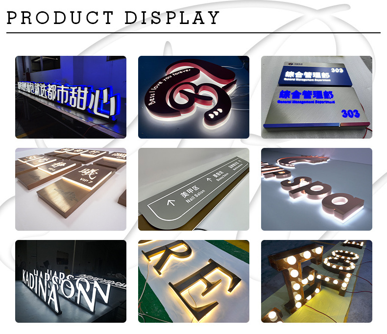 3d Led Signboard Outdoor Led Light Up Sign Custom Acrylic Wall Logo Office Sign Business Store Acrylic Indoor Signage Outdoor