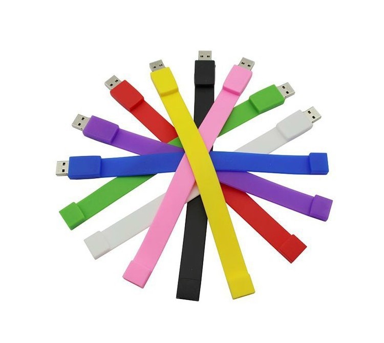 Promotion Custom Logo USB Bracelet Silicone Pendrive Wristband Flash Drive Bracelet USB Drive 8GB 16GB 32GB 64GB