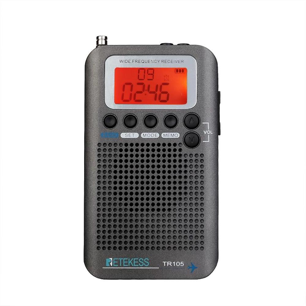 Gray Portable Aircraft air band FM AM SW CB VHF Digital Aviation radio Radio Retekess TR105