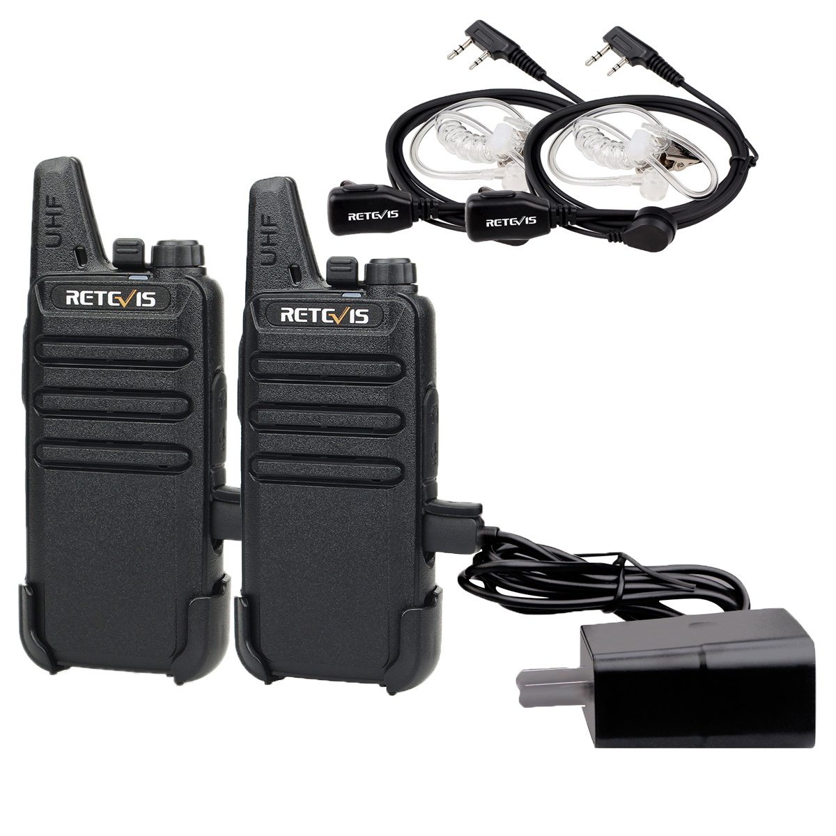 1 Pair Retevis RT22 Two Way Radio UHF 16CH VOX Walkie Talkies with Air Acoustic Earpiece Long range walkie talkie