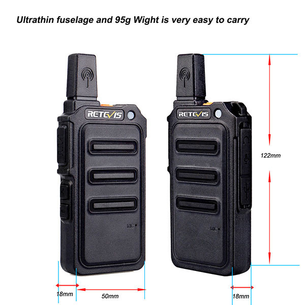 Retevis RT619 Cheap Mini PMR446 Walkie Talkie For Construction Two way Radio UHF  Scrambler Ultrathin Radio USB VOX Transceiver