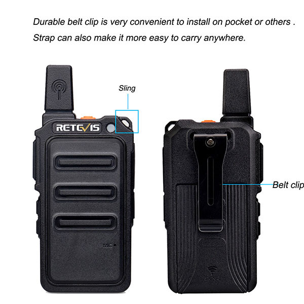 Retevis RT619 Cheap Mini PMR446 Walkie Talkie For Construction Two way Radio UHF  Scrambler Ultrathin Radio USB VOX Transceiver