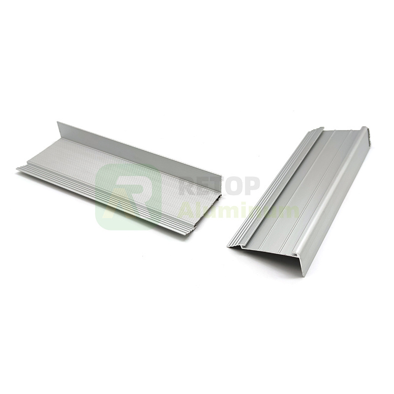 Staircase Edge Non Skid Aluminum Wide Straight Edging Stair Nosing Profile With Rubber