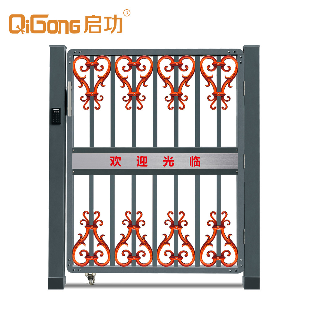 Aluminum alloy main door use in the company entrance gate with electric lock system QG-C1704