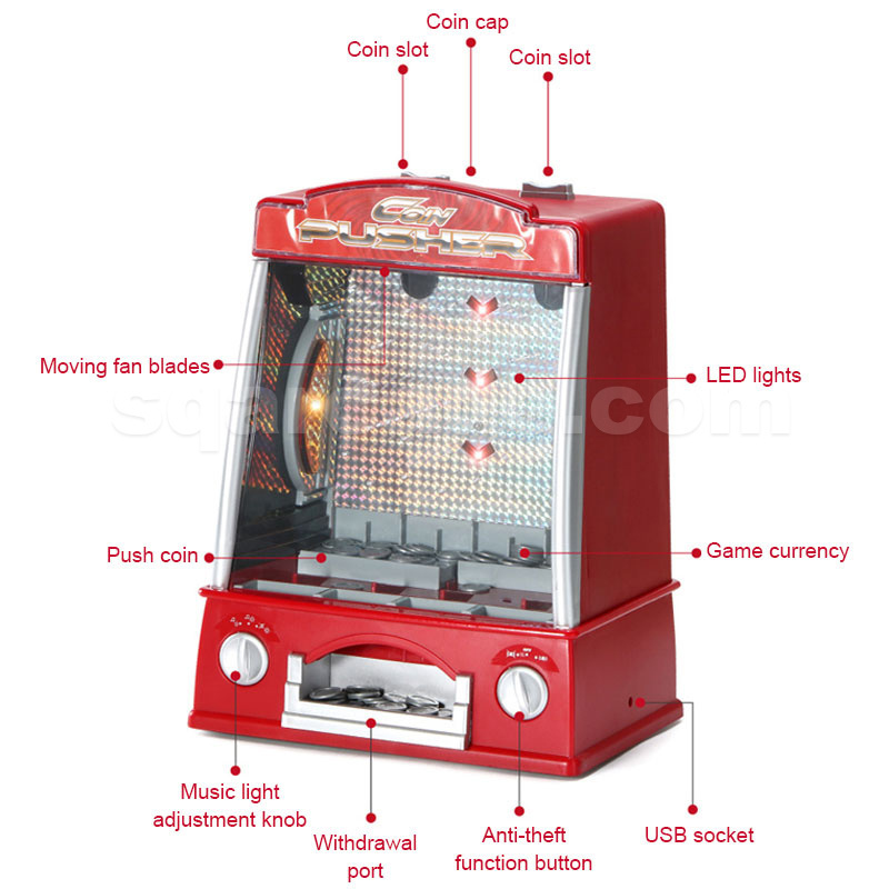 Tabletop Mini Coin Operated Coin Pusher Fairground Arcade Game Machine