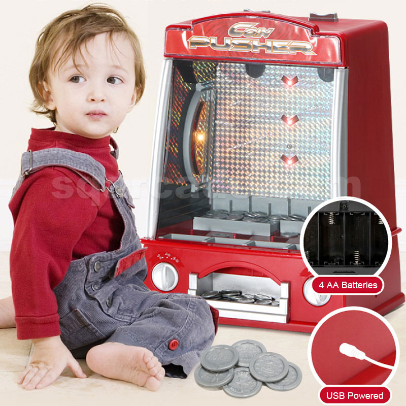 Tabletop Mini Coin Operated Coin Pusher Fairground Arcade Game Machine