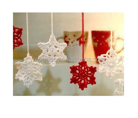 RT17027 100% Cotton and Hand crochet Christmas tree star snowflake decoration