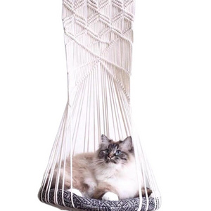 RT21014 Handwoven Cat Macrame Hanging Sleep Hammock Pet Swing Bed For Cat And Dog