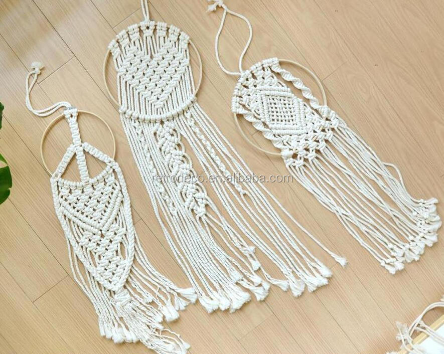 Hand crochet Mkono Dream Catcher Wholesale Handmade Macrame Star Dream Catchers Room Decor Bedroom bamboo metal wall Art Decor