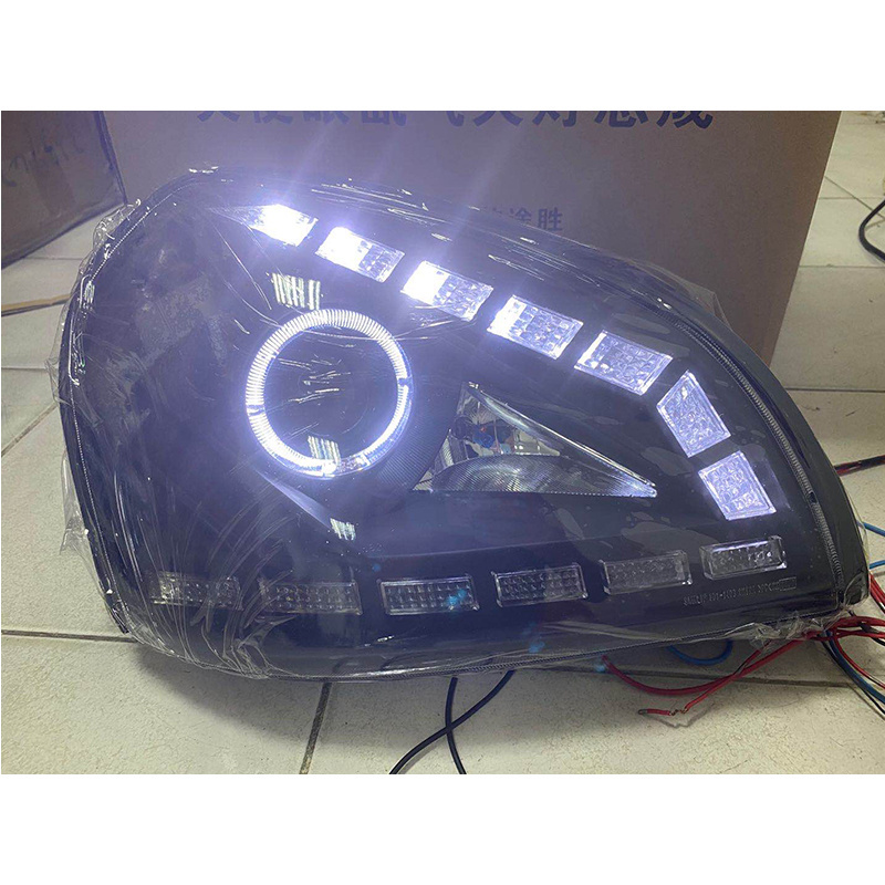 For Hyundai Tucson LED Angel Eye Headlight Front Lamps 2004-2008 Year SN