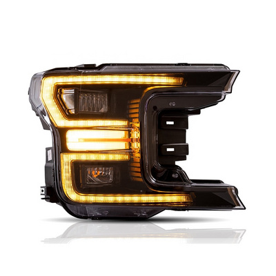 For Ford F150 Headlights Assembly Led Projector Headlight (Amber) 2018-2021