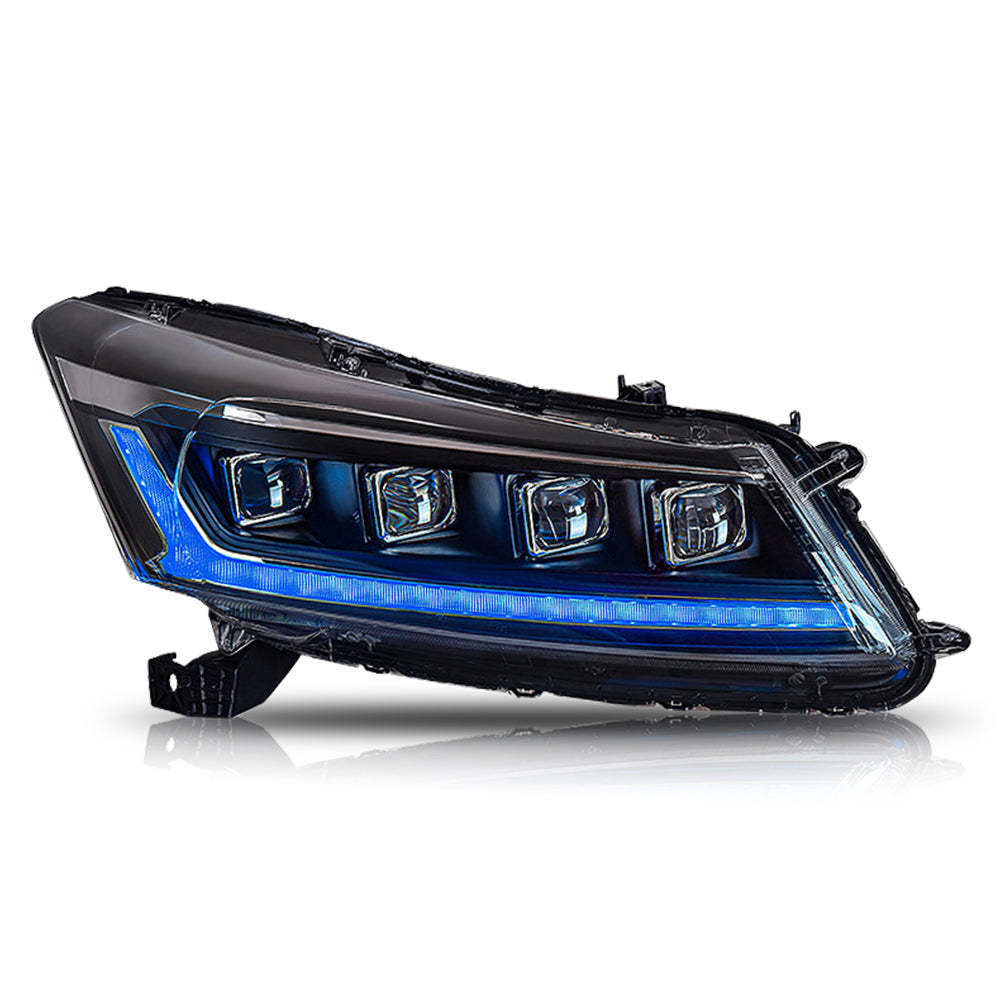 :For Honda Accord LED Headlights 2008-2012 DRL RGB Front Lamp Sequential Turn Signal