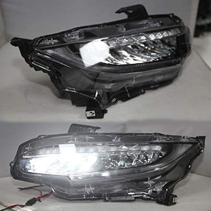 For HONDA Civic 10 Gernareation 2015-2018 LED Headlight Sequential DynamicTurning Signal  blue front small light