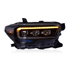 Full LED Headlamp With Three Projector For Toyota Tacoma Headlights 2015-2020 Year DRL Sequential Turning Signal  Left And Right