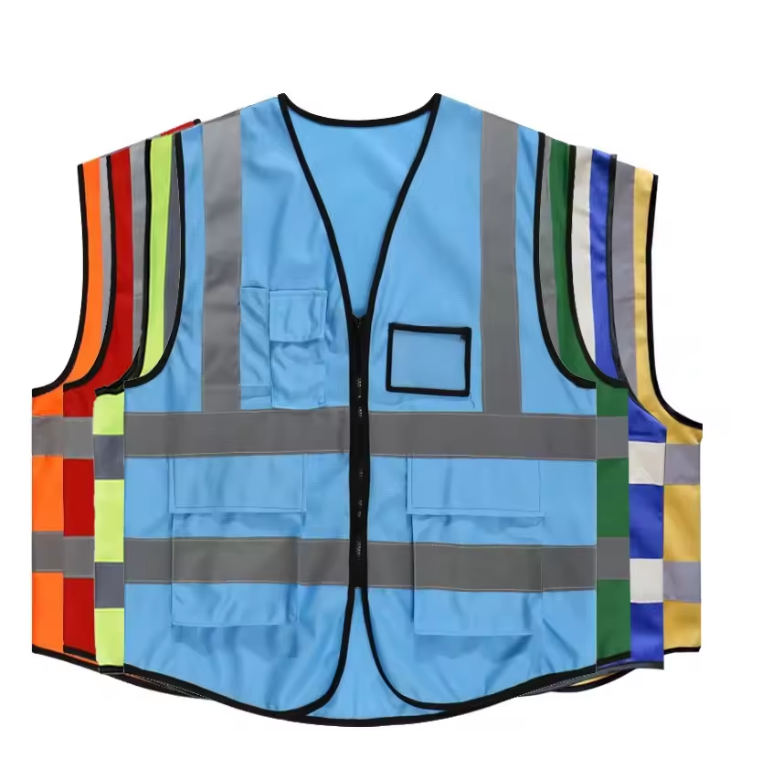 Safety Adult Hi Vis Waistcoat Reflective Tape Short Sleeve High Visibility Tool Vests High Viz Tricot Sleeved Safety Vest