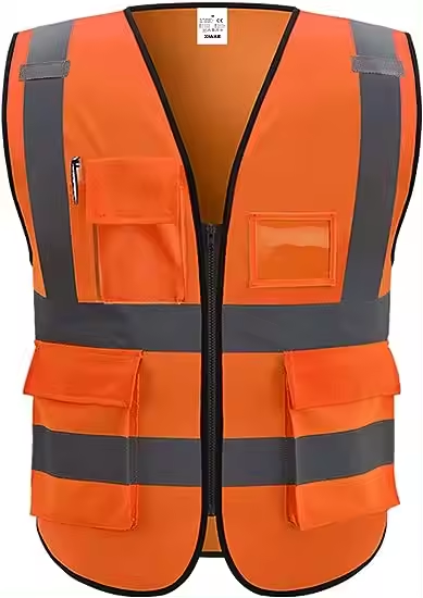 Hi Vis Reflective Safety Vest with Pockets and Zipper for Men and Women Meets ANSI/ISEA Standard