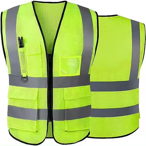 Hi Vis Reflective Safety Vest with Pockets and Zipper for Men and Women Meets ANSI/ISEA Standard