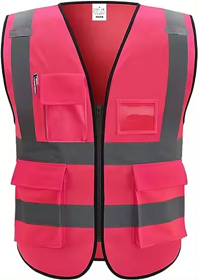 Hi Vis Reflective Safety Vest with Pockets and Zipper for Men and Women Meets ANSI/ISEA Standard