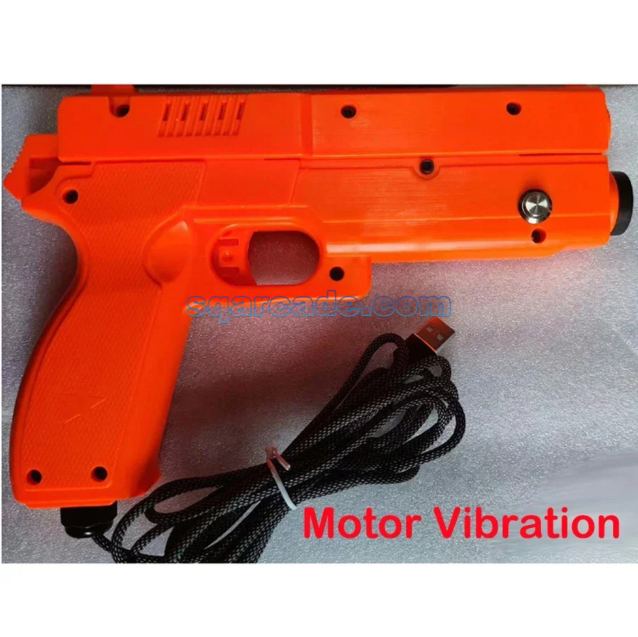 TC3USB Arcade Game Light Gun with 4 LED Sensor Motor/Electromagnet Vibration lightgun Time Crisis Shooting Accessory