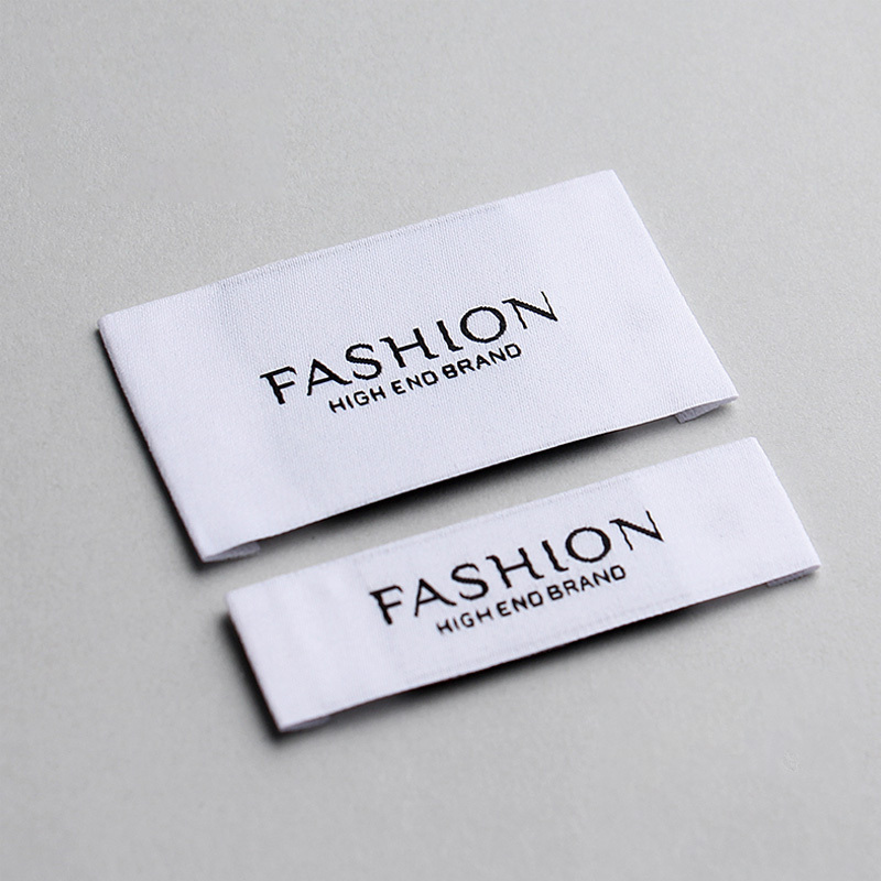 Straight Cut Damask Custom Label For Garment Gold Silk Matte Satin Soft Cotton Woven Label