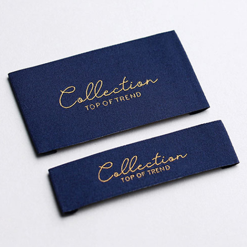 Straight Cut Damask Custom Label For Garment Gold Silk Matte Satin Soft Cotton Woven Label