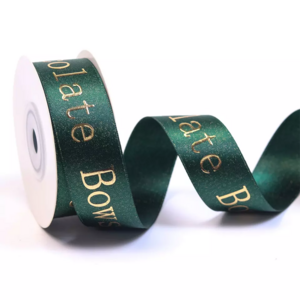 Wholesale Custom 2.5cm Polyester Ribbon Print Brand Logo Silk Roll Satin Ribbon For Gifts