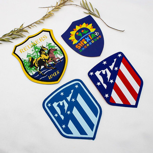 Custom logo 3d embroidery patch Design Adhesive woven embroidery woven patches for clothing