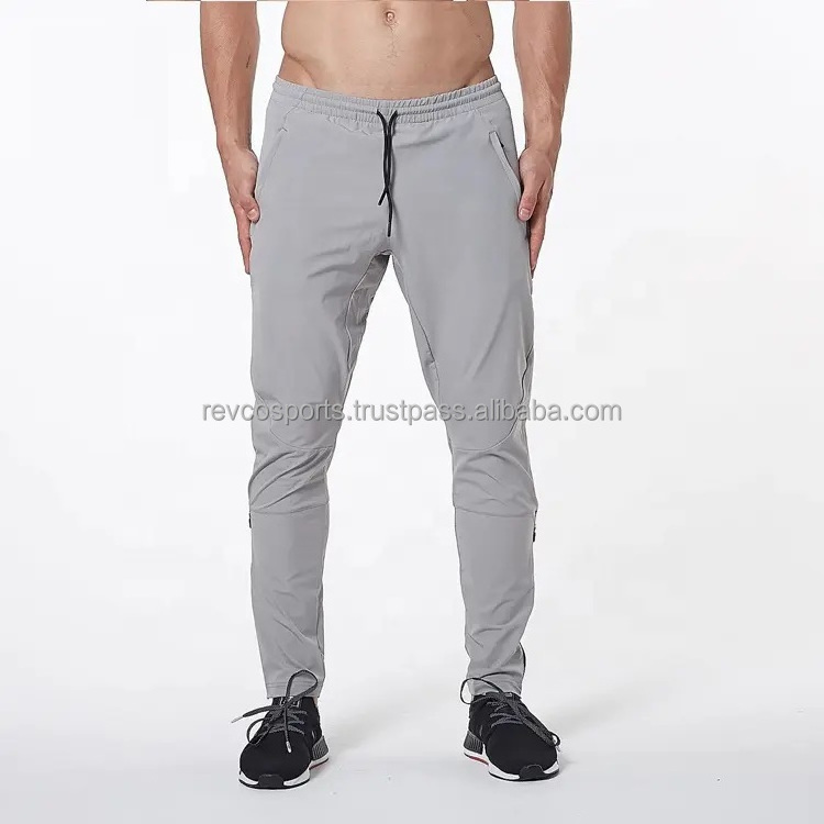 Men bodybuilding fitness skinny silver Grey  joggers 95% Cotton 5% Spandex Quick Dry Sweatpants for men Sport Straining Pants