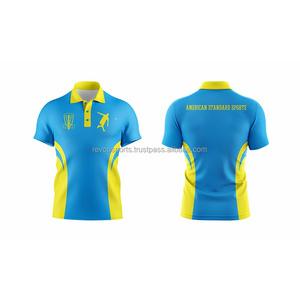 Teal and yellow short sleeve polo shirts sublimation printed fashion wear polo shirts custom logo applique embroidery polo shirt