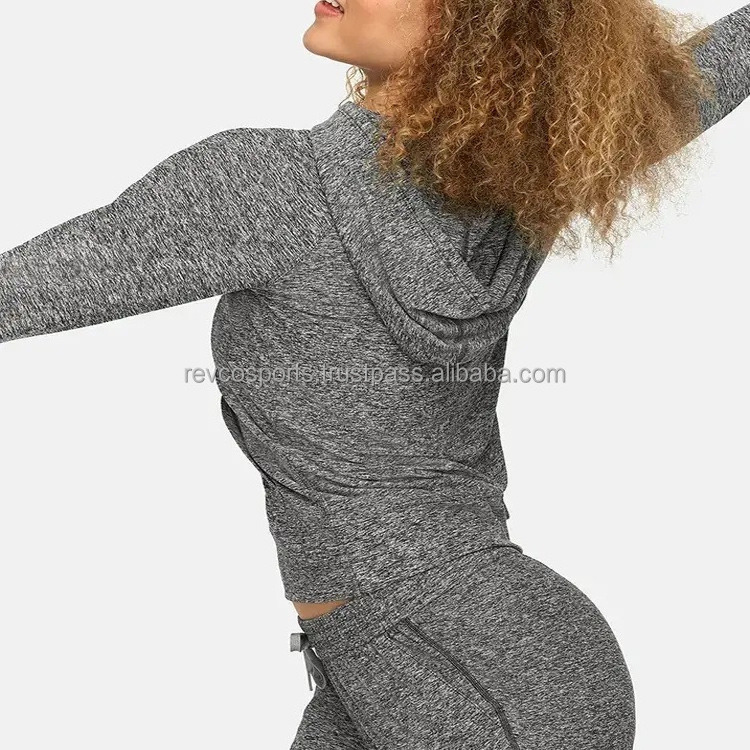 Best Selling women gym wear slim fit hoodies sweatshirts Lightweight Quick Dry Polyester pullover sweatshirts Hoodies for girls