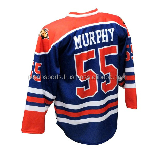 Blue and Orange Ice hockey jersey V neck Children Team Training Ice hockey Jersey cheap price Ice hockey Jerseys