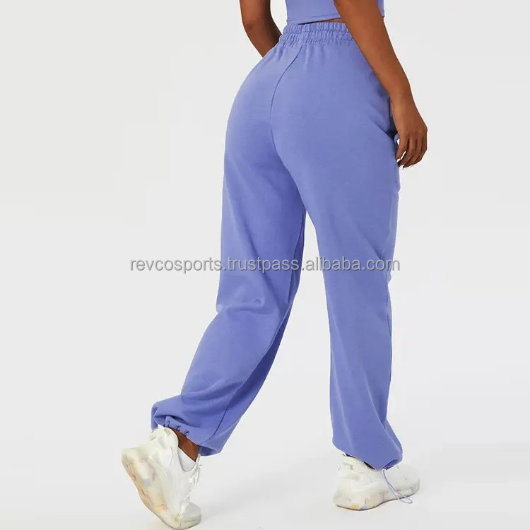 Women Sports Joggers Adjustable Strip Workout Sweatpants for women Custom logo Plus Size Loose fit Sky Blue Sweatpants women