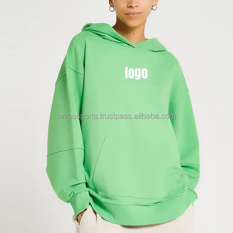 Ladies New Arrivals Custom Logo Printing Women Drop Shoulder hoodies sweatshirts Oversized pastel color Hoodies sweatshirt women