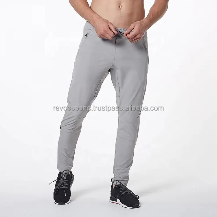 Men bodybuilding fitness skinny silver Grey  joggers 95% Cotton 5% Spandex Quick Dry Sweatpants for men Sport Straining Pants