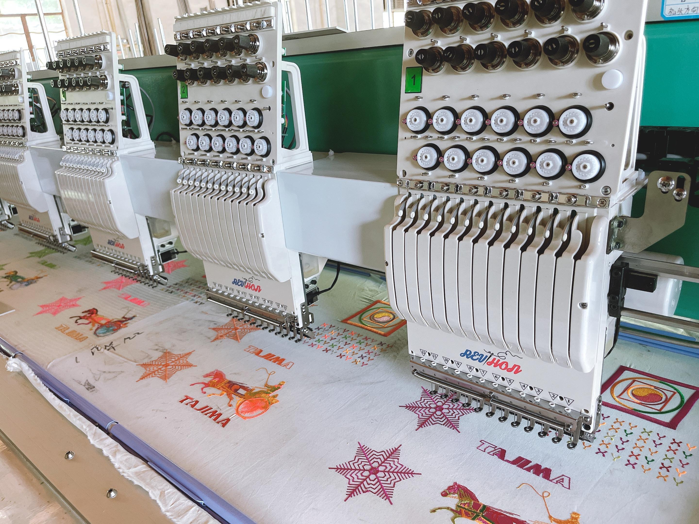 12 head flat embroidery machine high speed computerized embroidery machine prices