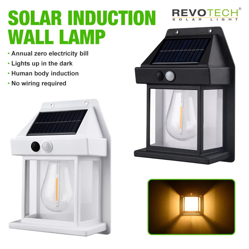 Solar Outdoor Rainproof Wall Lamp Human Sensor Three Modes Villa Patio Light Solar Garden Wall Light LED 80 IP65 Fence Lighting