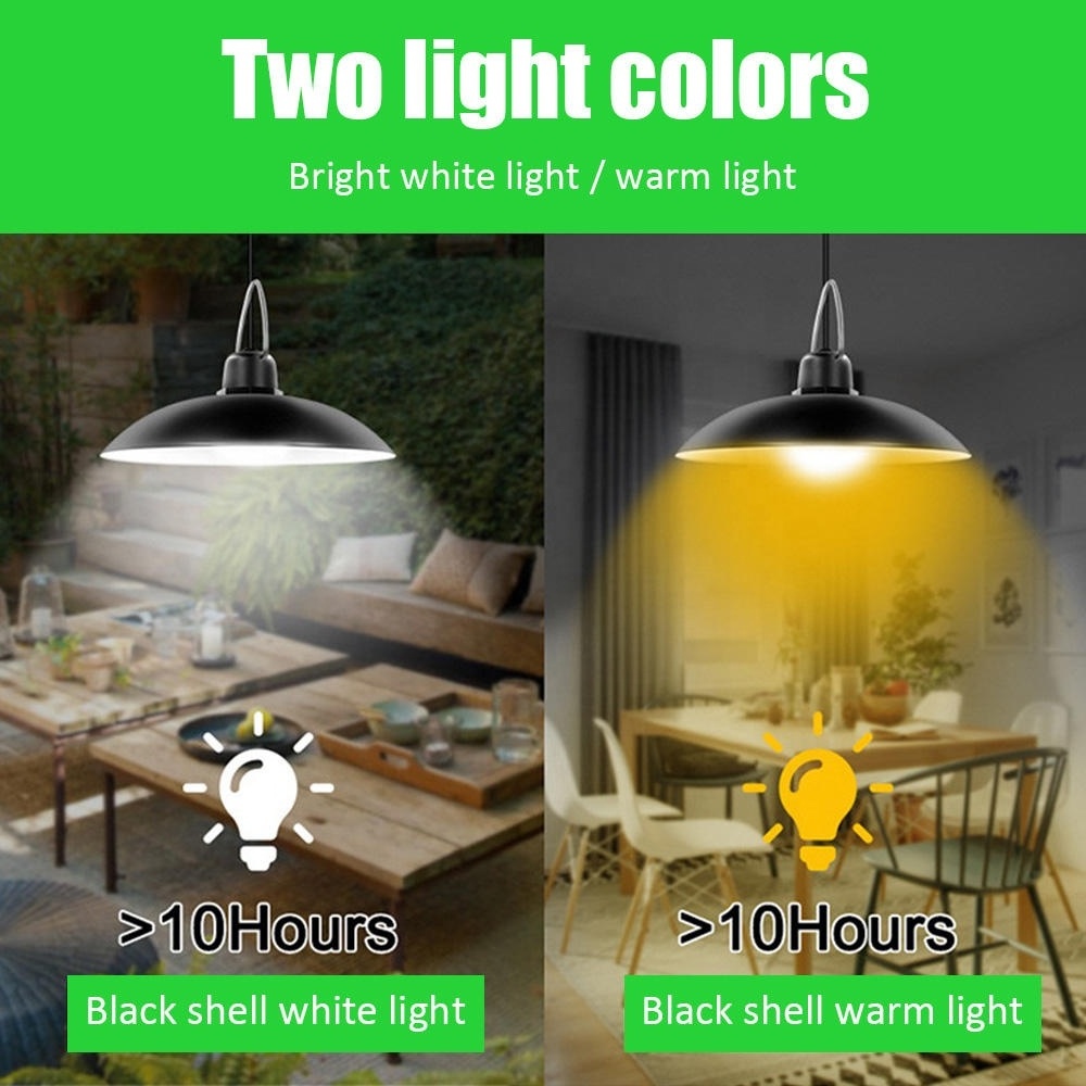 IP65 Waterproof Double Head Solar Pendant Light Outdoor Indoor Solar Lamp Shed Lights With Cable For Garden Yard