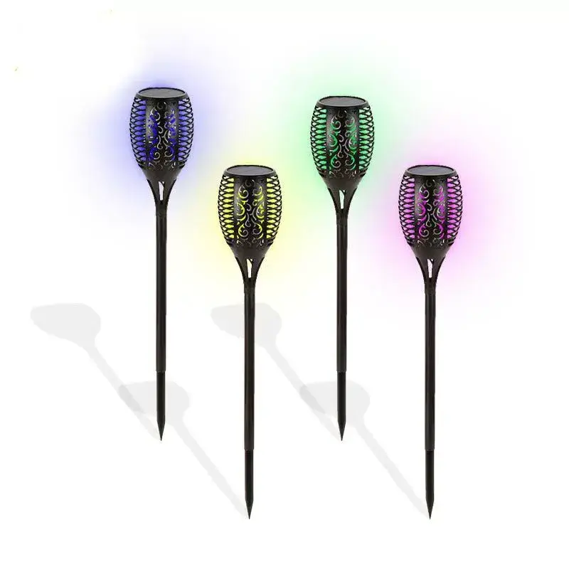 96Led Solar Waterproof RGB Landscape Pathway Yard Walkway Outdoor Decorative Garden Torch Light