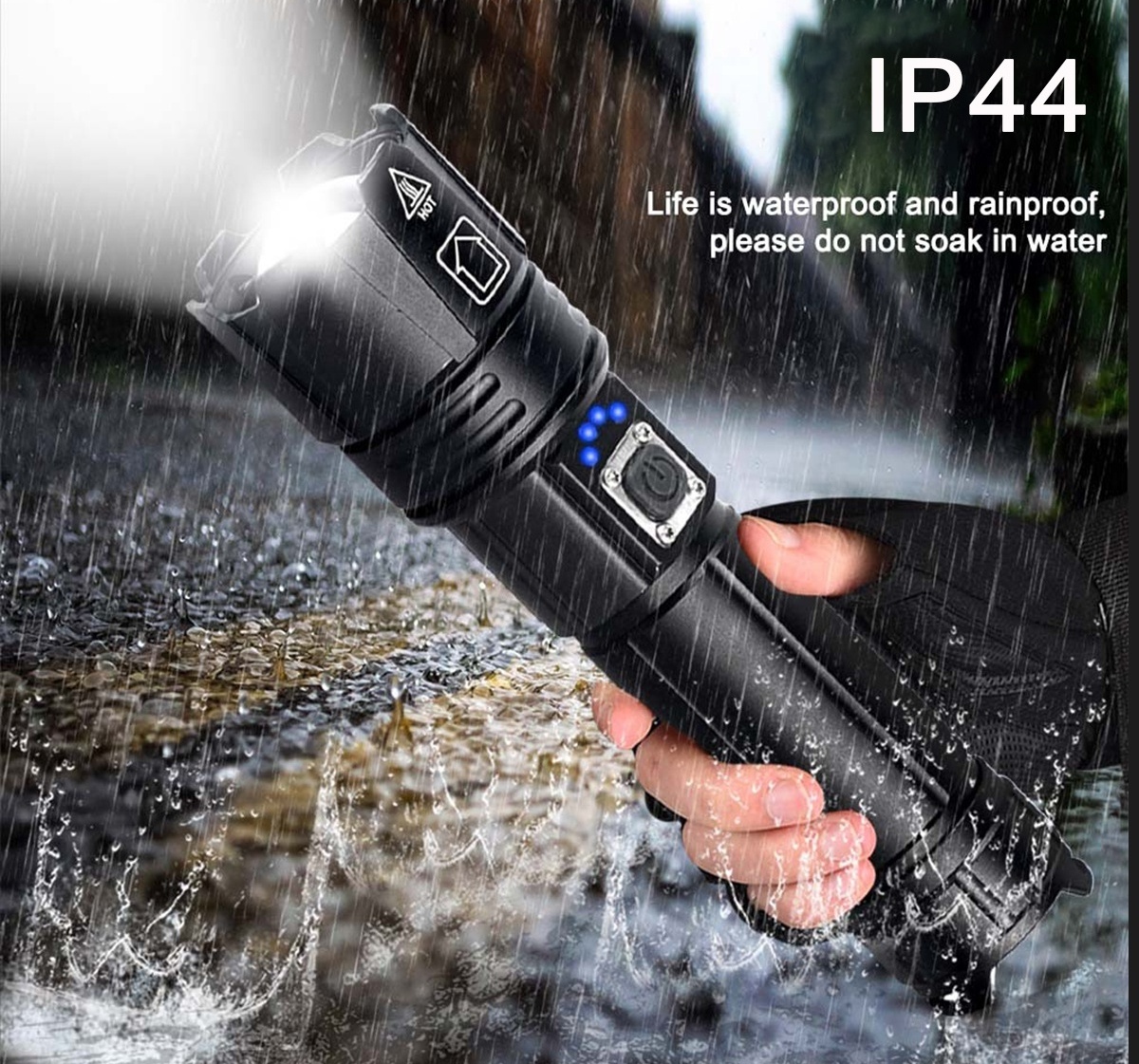 Revolight 100000 High Lumen Super Bright Long Range Powerful Led Torch Light Waterproof Rechargeable Flashlights